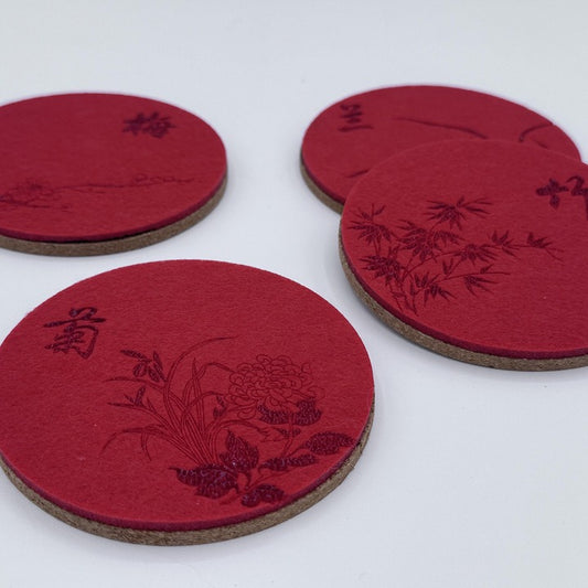 Four Gentleman - 四君子 (Sì Jūnzi) Coasters