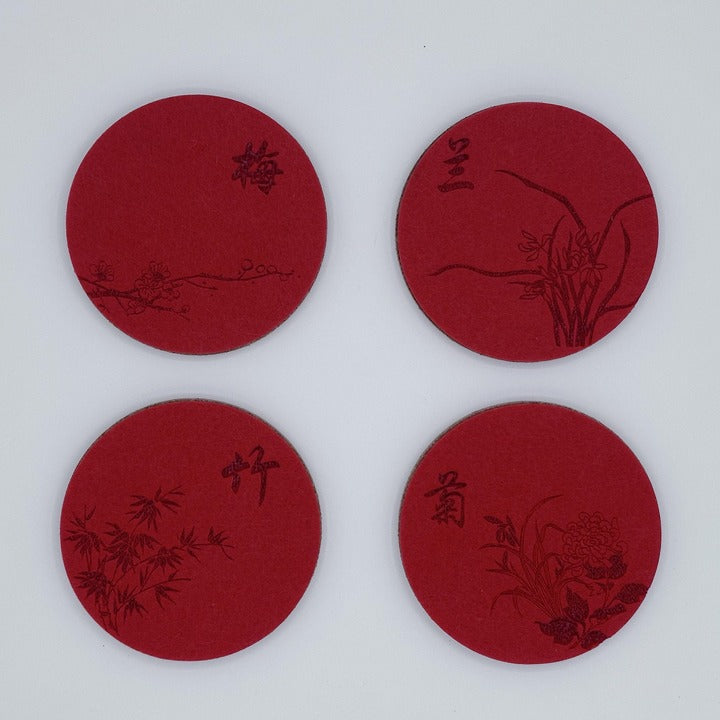 Four Gentleman - 四君子 (Sì Jūnzi) Coasters